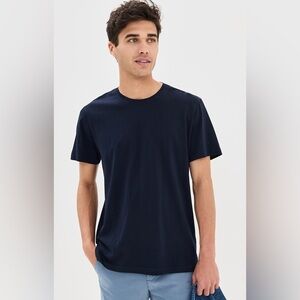 PAIGE Sorden Men’s Crewneck Pima Cotton Tee Deep Anchor Size M